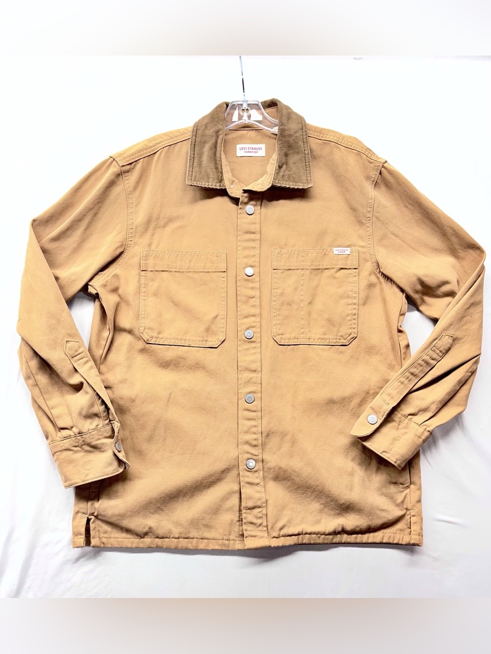 Levi’s Tan Canvas Utility Chore Jacket Corduroy Collar Women’s Small